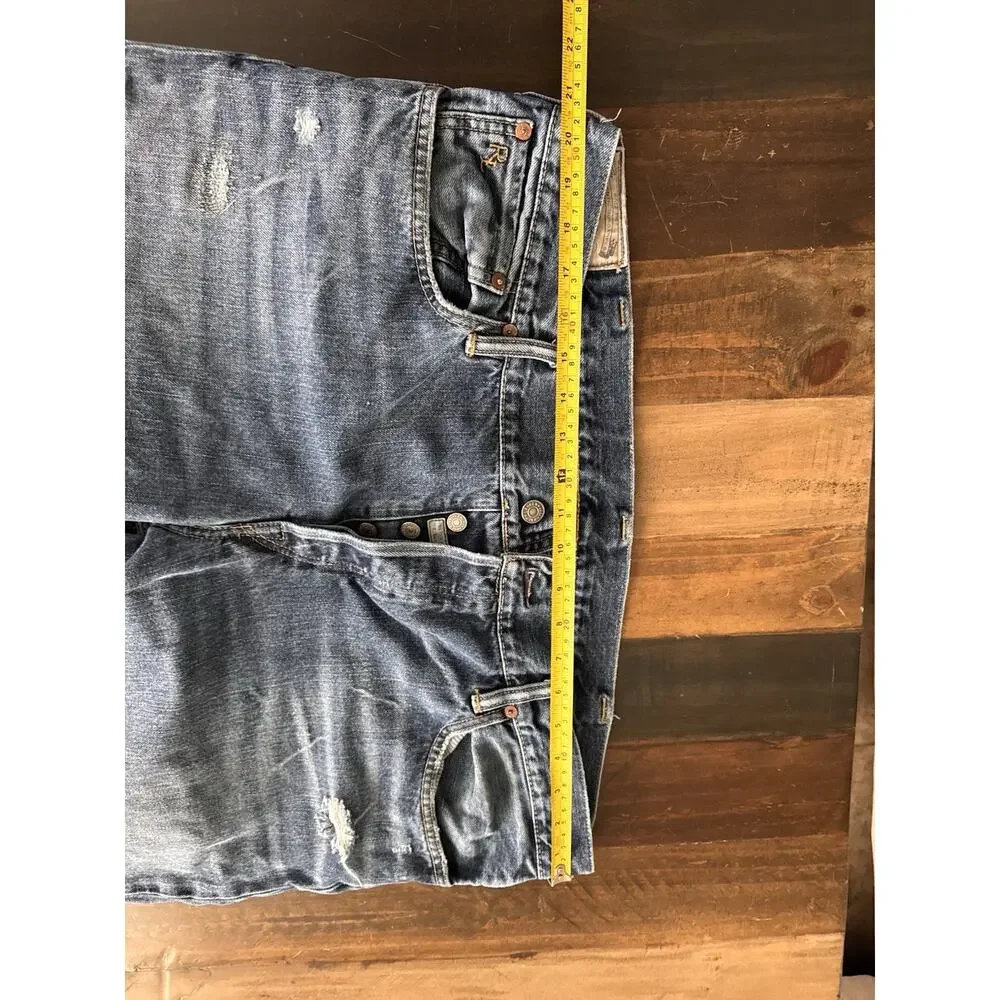 Vintage Polo Ralph Lauren Distressed Straight Leg Jeans Button Fly 40x30